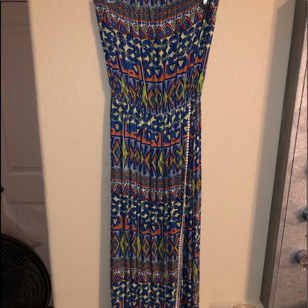 strapless liberty love maxi dress